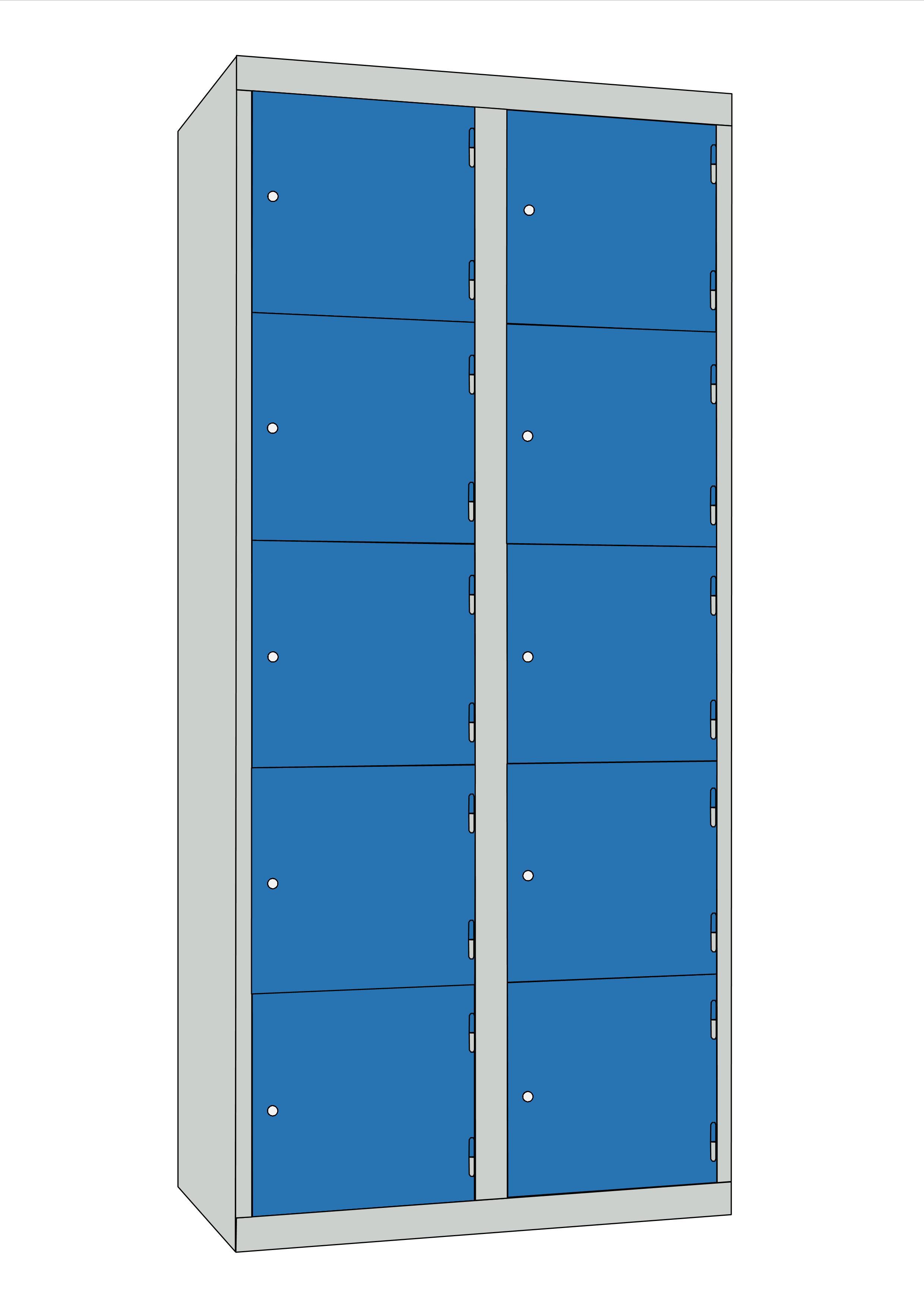 CASIER MONOBLOC 5 CASES 1 COLONNE 300 X 500 X 1800