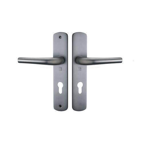 Ensemble double bequille sur plaque SALOME - Alu. - Gris - Clé I - 195MM
