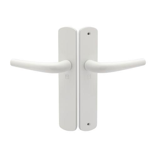 Ensemble double bequille sur plaque SALOME - Alu - Blanc - Bec de cane - 195MM