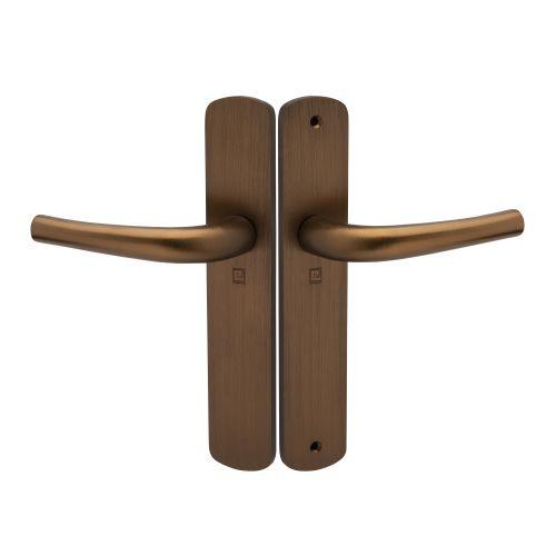 Ensemble double bequille sur plaque SALOME - Alu. - Choco. - Bec de cane - 195MM