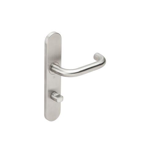 Ensemble double bequille sur plaque JADE série 1294 - voyant- inox brossé