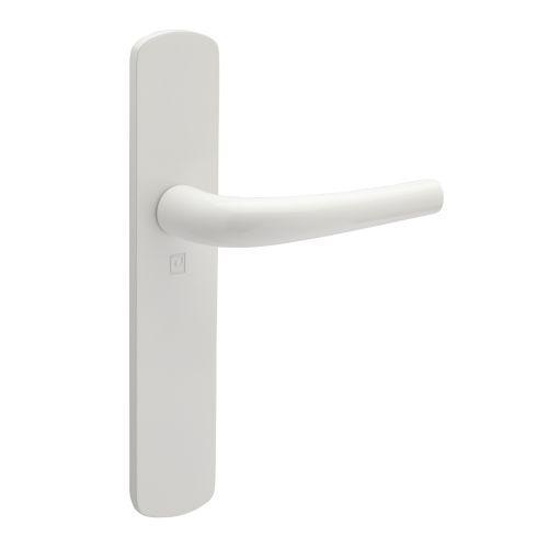 Ensemble double bequille sur plaque SALOME - Alu - Blanc - Bec de cane - 195MM