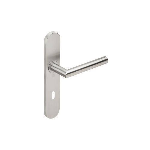Ensemble double bequille sur plaque JADE série 1394 - Cle L - inox brossé