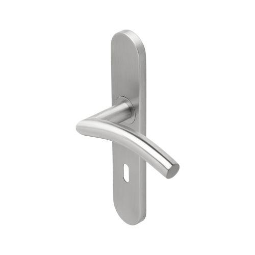 Ensemble double bequille sur plaque JADE série 1494 - Cle L - inox brossé
