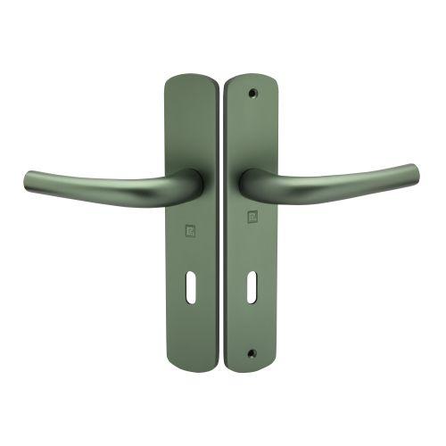 Ensemble double bequille sur plaque SALOME - Aluminium - Emeraude- Clé L - 195MM