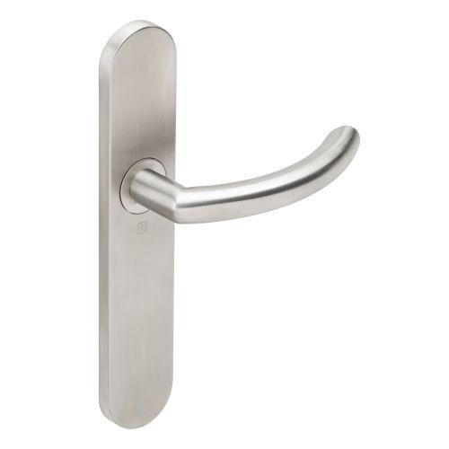 Ensemble double bequille sur plaque JADE série 1094 - bec de cane - inox brossé