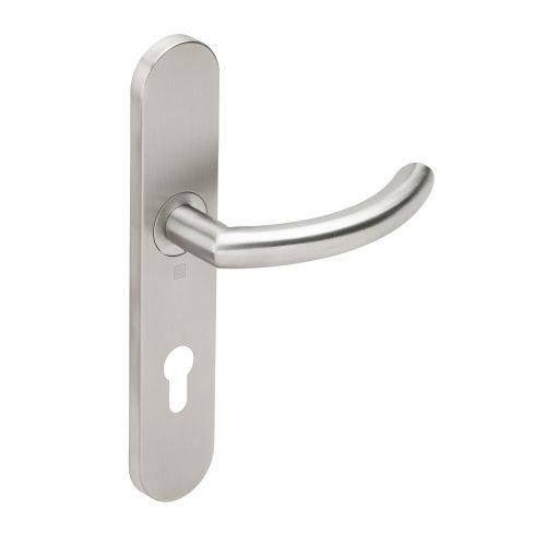 Ensemble double bequille sur plaque JADE série 1094 - Clé I - inox brossé