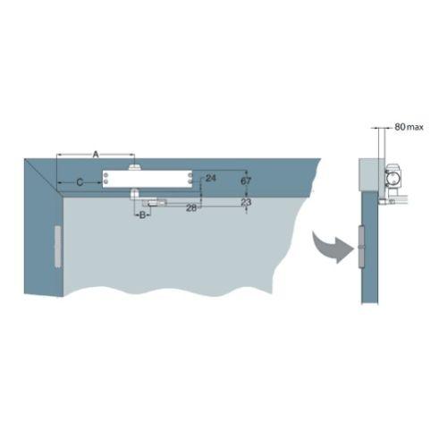 HERACLES G-HR150111 ferme porte HR150 F2-4 bras standard argent