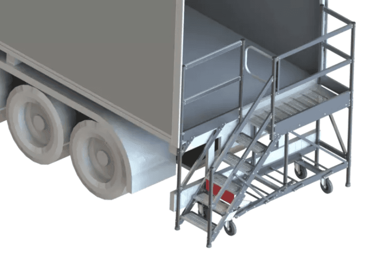 PLATEFORME MOBILE EN ALU POUR ACCES ARRIERE CAMION 1M13