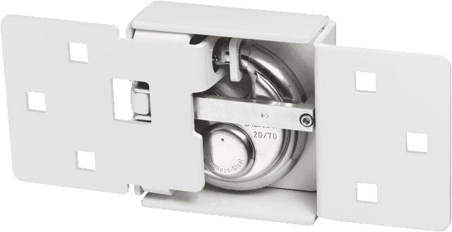 Porte Cadenas + Verrou Discus pour camionnette (Blanc)