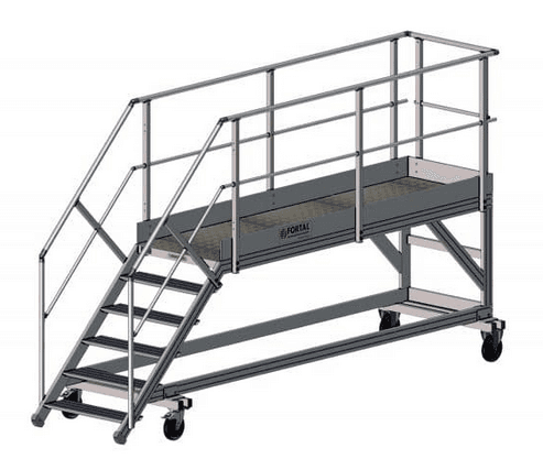 PLATEFORME MOBILE POUR ACCES BENNES A DECHETS (largeur 860mm)