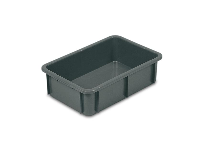 BAC GERBABLE PEHD - fond plein, parois pleines (Couvercle en option)