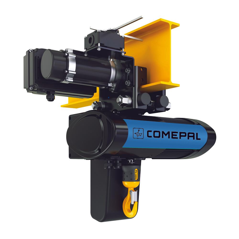 Palan électrique triphasé à chaîne COMEPAL CX bi-vitesse levée 3m - Chariot elec