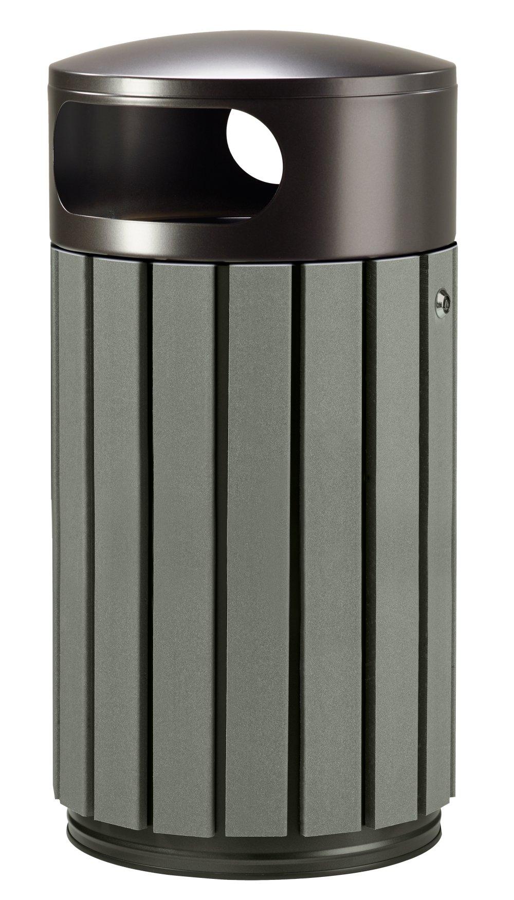 CORBEILLE ZENO COUVERCLE GRIS MANGANESE