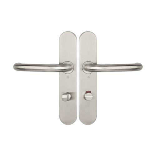 Ensemble double bequille sur plaque JADE série 1294 - voyant- inox brossé