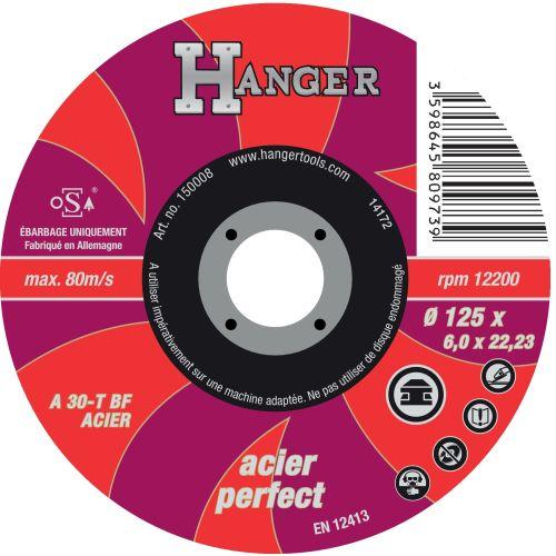 HANGER 150008 disque à ébarber l'acier 125 x 6 mm A 30 T