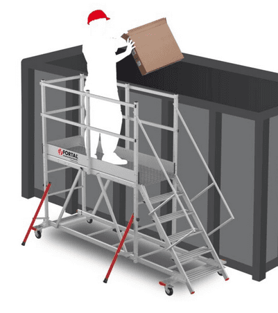 PLATEFORME MOBILE POUR ACCES BENNES A DECHETS (largeur 600mm)