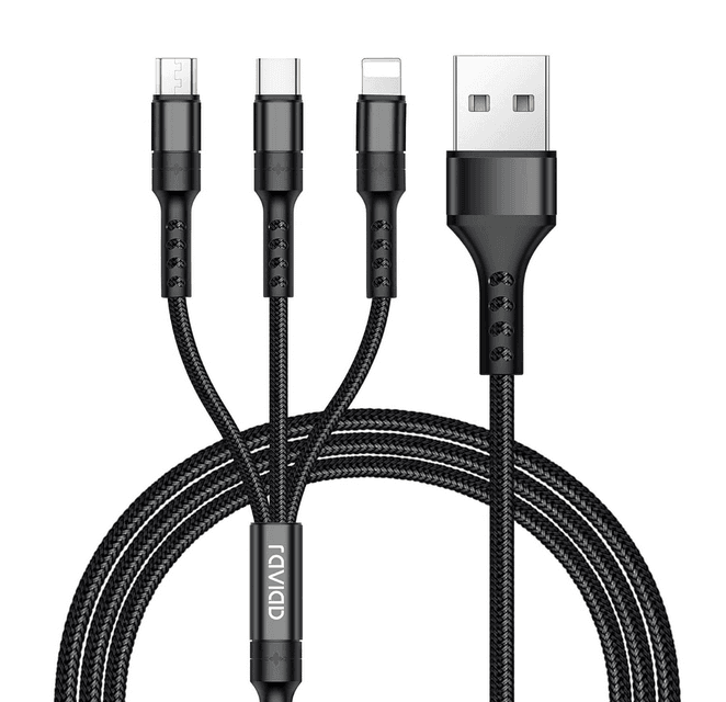 CABLE DE CHARGE MULTIFONCTION 3 EN 1 USB-C, MIC-USB