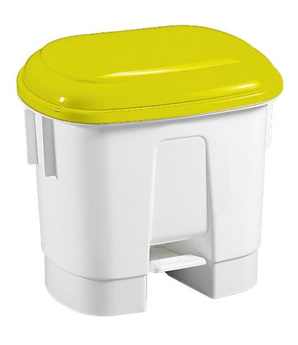 POUBELLE A PEDALE JAUNE 30L