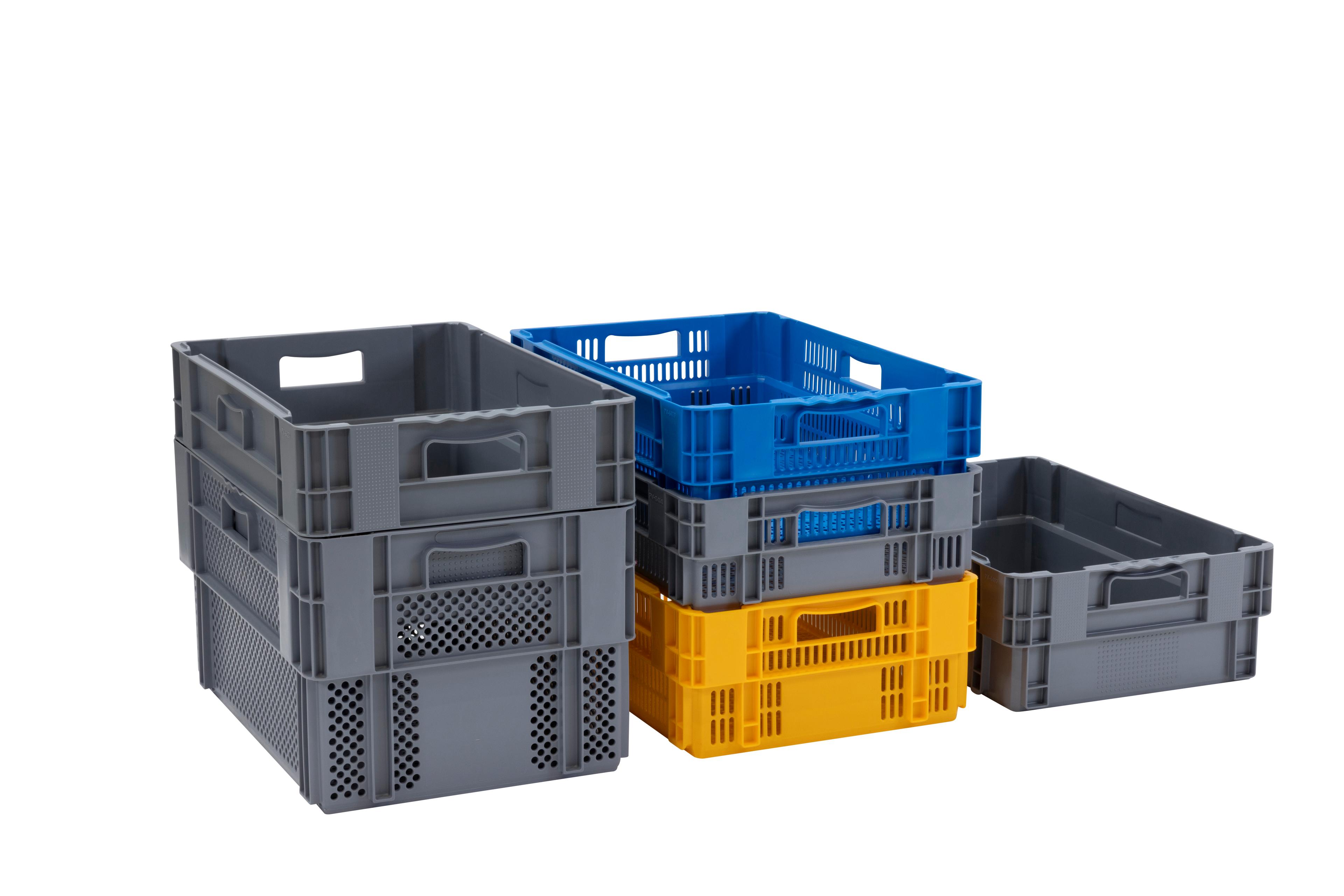 BAC GERBABLE EMBOITABLE GRIS 600 X 400 26,36,47 et 60 litres