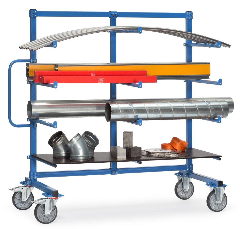 CHARIOT CANTILEVER AVEC PROTECTION ET BUTEE 500 KG