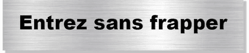 PLAQUE IND.TEXTE NOIR FOND ARG