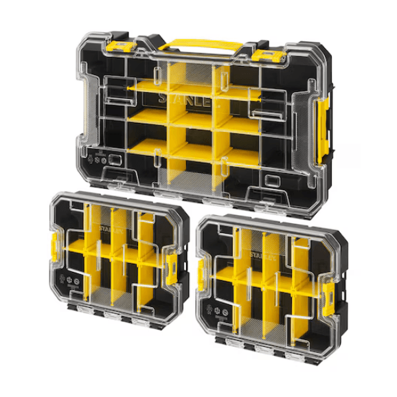 Lot de 3 organiseurs PRO-STACK STANLEY® FATMAX® (2/3 + 2 x 1/3)