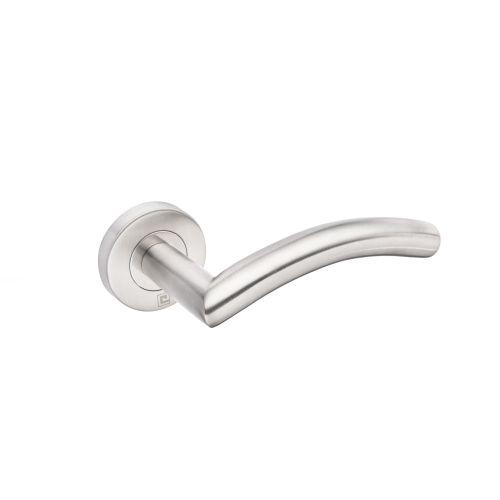Béquille double inox sur rosace JADE série 1294 - Inox - Courbée