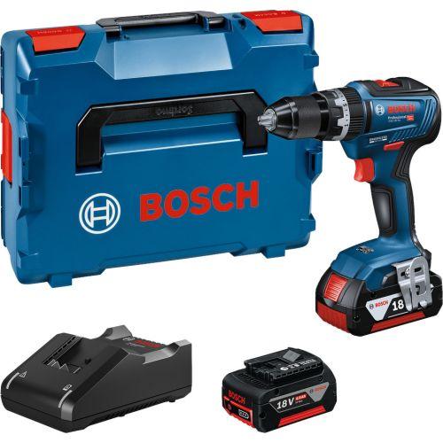 Perceuse-visseuse à percussion 18V Bosch - 2 batteries 4Ah - chargeur - coffret