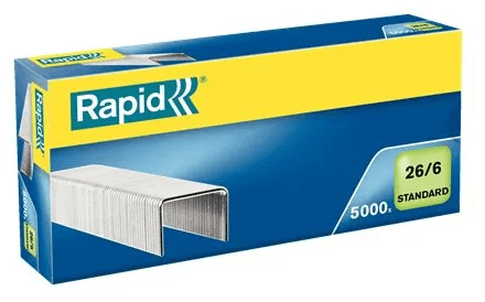 BOITE AGRAFES N°26 RAPID 6MM AGRAFEUSE K1/BABY 1000p.