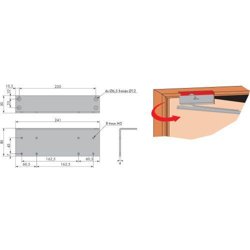 HERACLES HR409900 plaque de support HR400 coudée blanc RAL9016