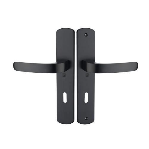 Ensemble double bequille sur plaque ELFE- Noir mat - Clé L - 195MM