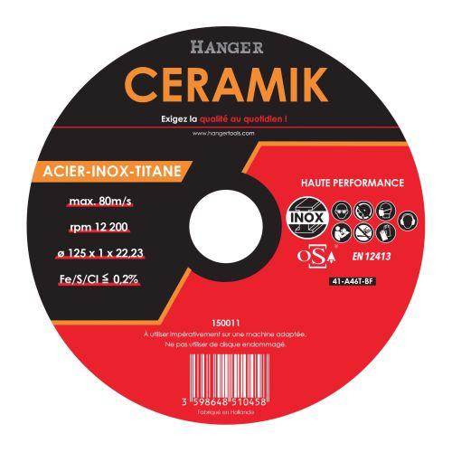 HANGER 150011 disque à tronçonner CERAMIK 125 x 1 mm hautes performances