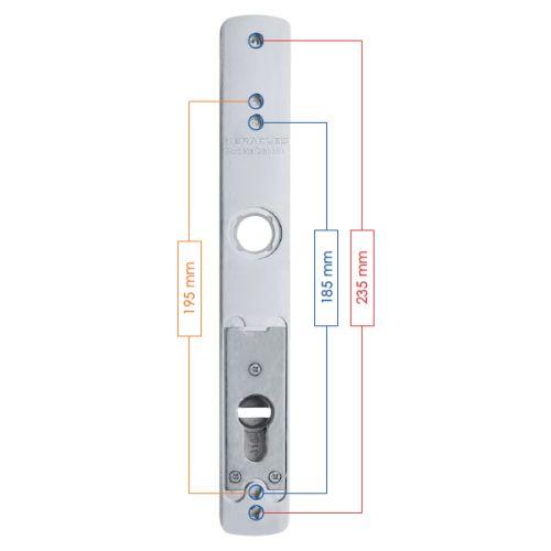 Ensemble de sécurité poignée étroire axe 92 mm SALOME