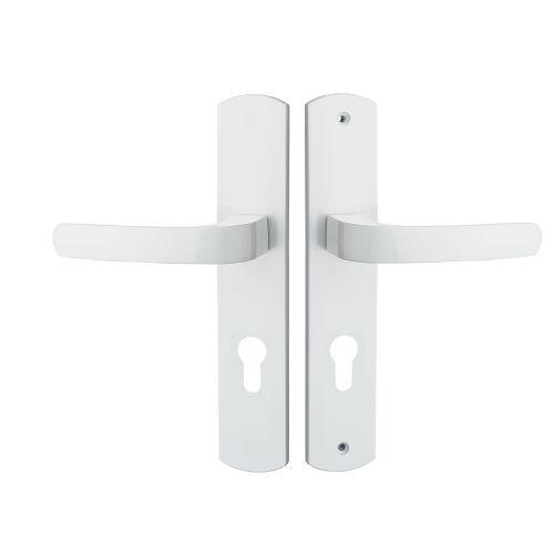 Ensemble double bequille sur plaque ELFE- Zamak blanc - Clé I - 195MM