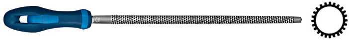 Râpe à bois ronde à main avec manche 250 mm T2, usage universel - PFERD PF1562