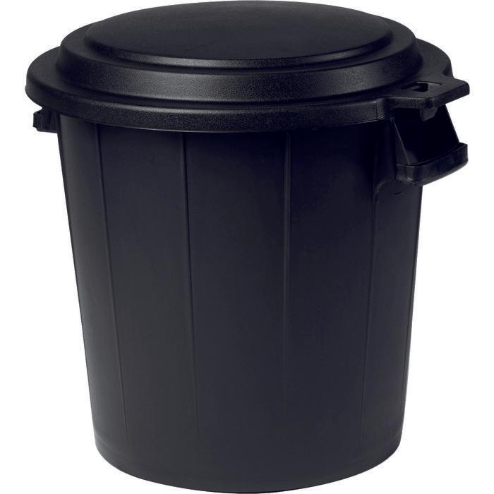 POUBELLE IMMEUB COUVE NOIR 50L