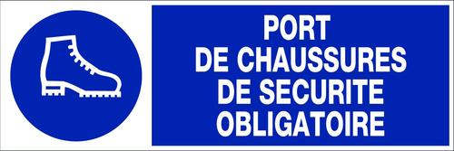 PANNEAU OBLIGATION 450 X 150 PORT DE CHAUSSURES DE SECURITE OBLIGATOIRE